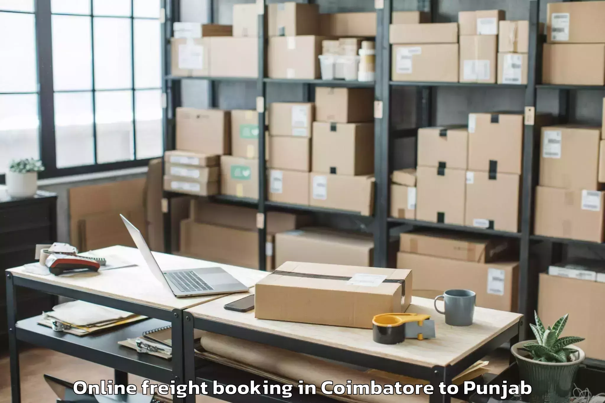 Efficient Coimbatore to Mukerian Online Freight Booking